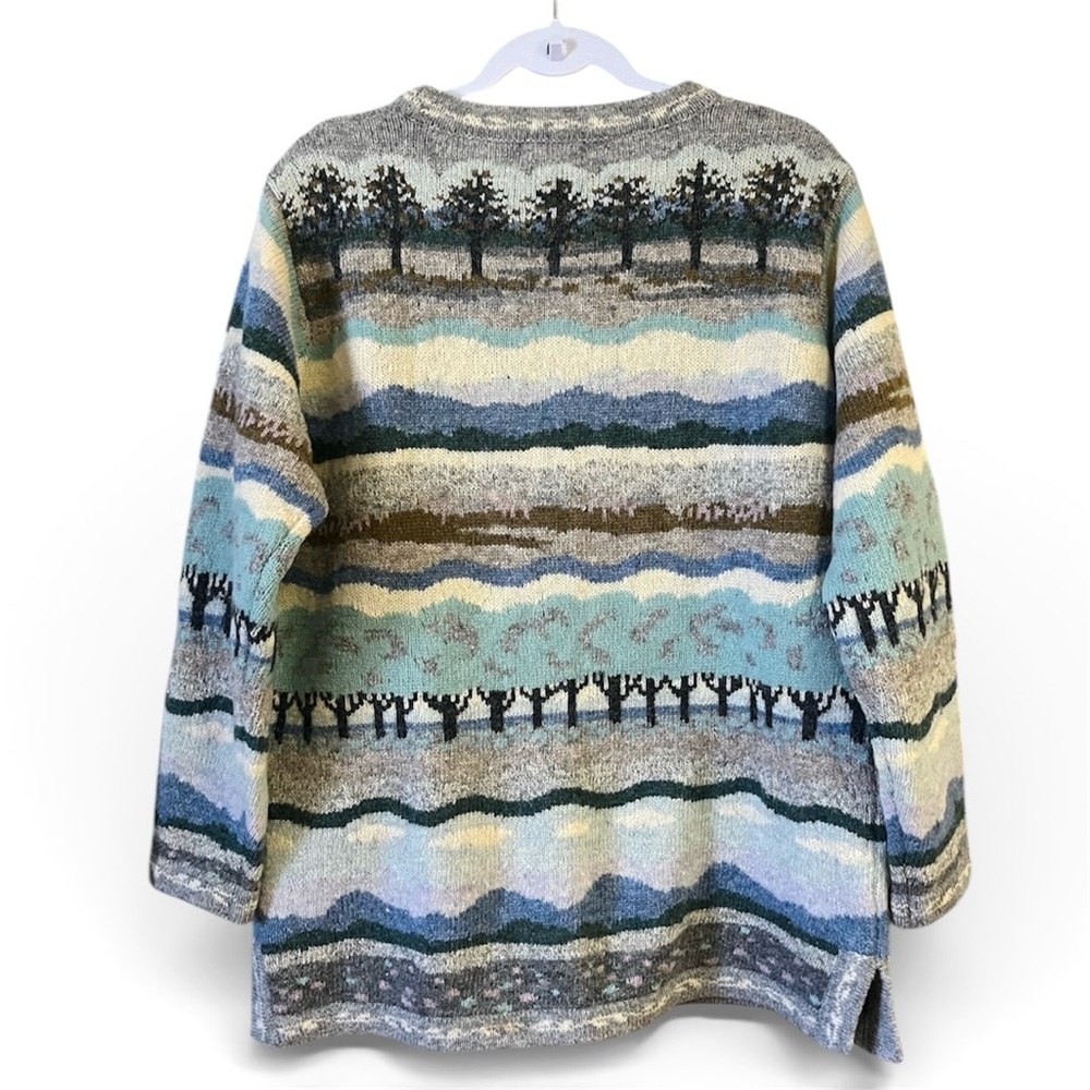 90s 100% Wool Cottagecore Scenic Fair Isle Oversized Grandpacore Indie-folk S